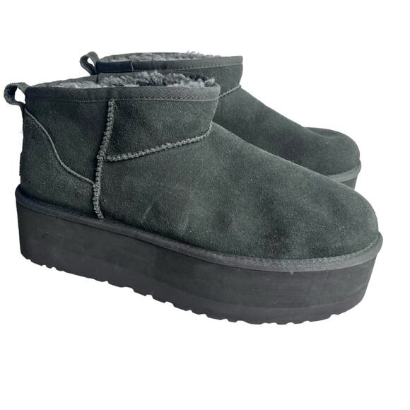 Ugg mini platform boots 11 forest night shade like new - Picture 3 of 8